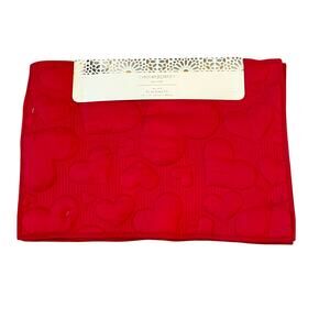 Cynthia Rowley Quilted Valentine Placemats 13x19 Red Hearts Set Of 4 New